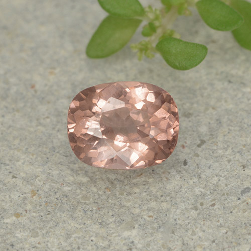 Granate malayo rosa natural de 0,46 ct, corte cojín, VS