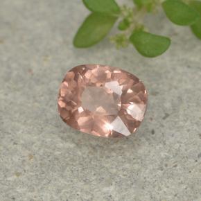 Granate malayo rosa natural de 0,46 ct, corte cojín, VS