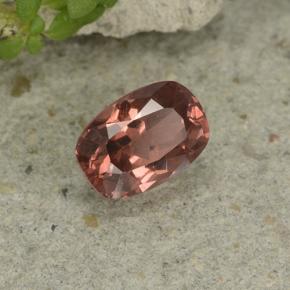 Granate malayo rosa natural de 0,78 ct, corte cojín, VS