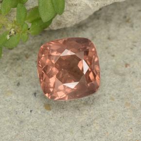 Granate malayo rosa natural de 1,24 ct, corte cojín, VS