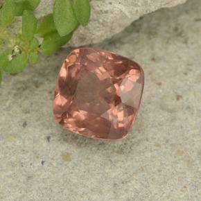 Granate malayo rosa natural de 1,24 ct, corte cojín, VS