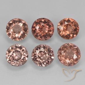 Gemas de granate malayo Rojo medio natural de 3.88 ct, Redondo, VS