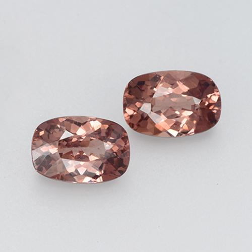 Gemas de granate malayo Cuarzo Rosa natural de 1.24 ct, Corte Cojín, VVS-VS