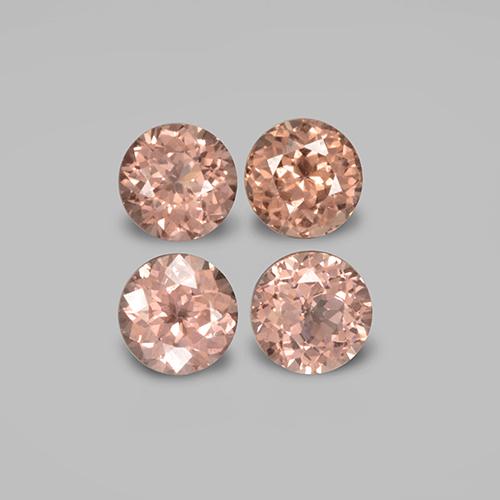 Gemas de granate malayo naranja natural de 1,98 ct, corte redondo, VS