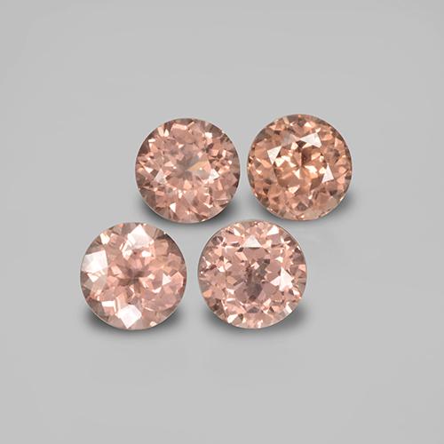 Gemas de granate malayo naranja natural de 1,98 ct, corte redondo, VS
