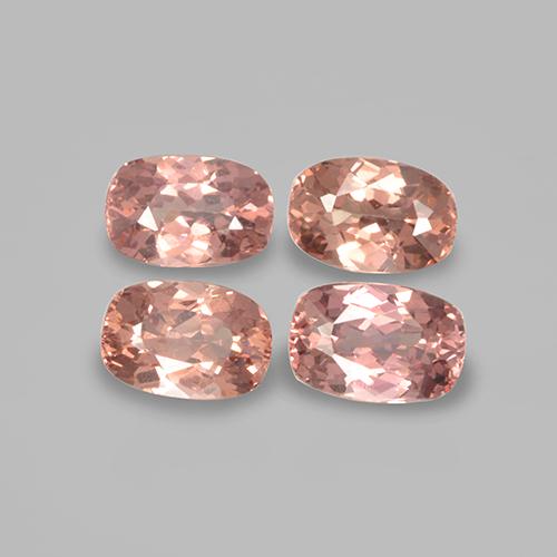 Gemas de granate malayo rosa natural de 2,64 ct, corte cojín, VVS-VS