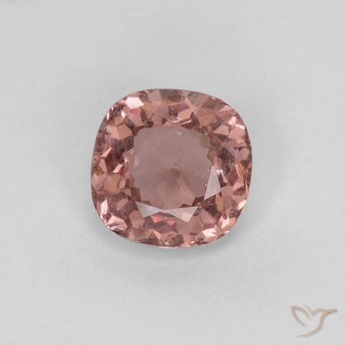 Granate malayo rosa natural de 0,58 ct, corte cojín, VS