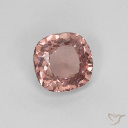 Granate malayo rosa natural de 0,58 ct, corte cojín, VS