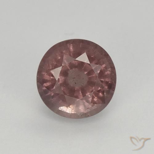 0.96ct Natural Rojo grisáceo granate malayo, Redondo, VS, Photo A