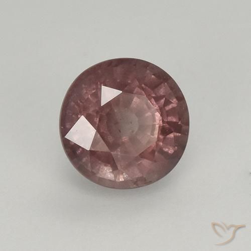 granate malayo Rojo grisáceo natural de 0.96 ct, Redondo, VS