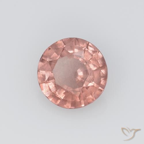 Granate malayo rosa natural de 0,75 ct, corte redondo, VS
