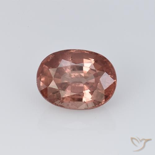1.28ct Natural Rosado claro granate malayo, Ovalada, VS