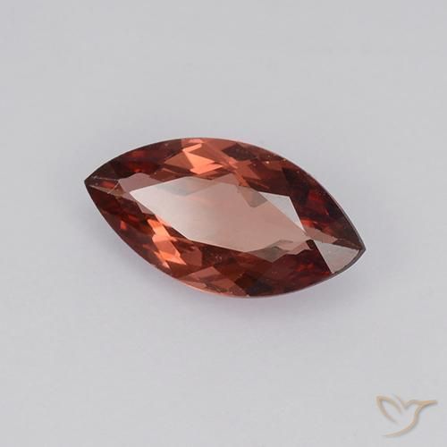 granate malayo Rojo cálido natural de 0.92 ct, Marquesa, VVS-VS