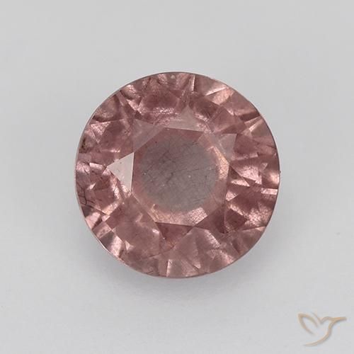 0.92ct Natural Rosa rosado granate malayo, Redondo, VS-SI, Photo A