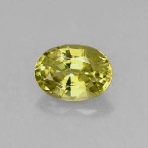Pequeño granate Verde amarillento natural de 1.24 ct, Corte Óvalo, VS