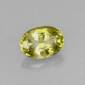 Pequeño granate Verde amarillento natural de 1.24 ct, Corte Óvalo, VS