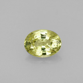 Pequeño granate Verde amarillento natural de 1.15 ct, Corte Óvalo, VS