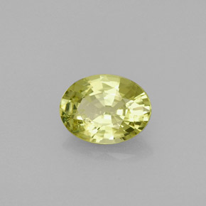 Pequeño granate Verde amarillento natural de 1.15 ct, Corte Óvalo, VS