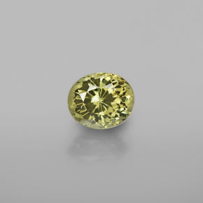 Pequeño granate Verde dorado natural de 1.21 ct, Corte Óvalo, VS