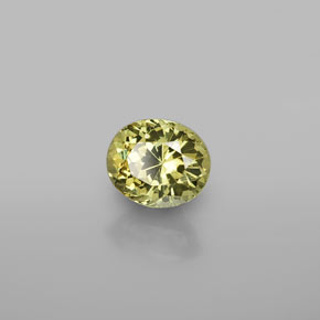 Pequeño granate Verde dorado natural de 1.21 ct, Corte Óvalo, VS