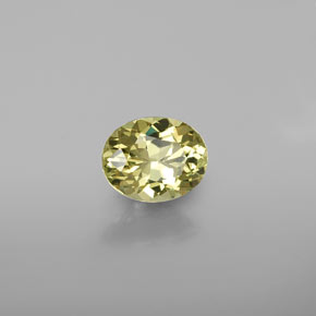 Pequeño granate Verde dorado natural de 0.95 ct, Corte Óvalo, VVS-VS