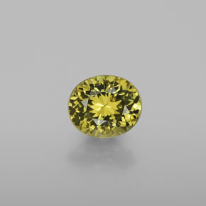 Pequeño granate Verde dorado natural de 1.40 ct, Corte Óvalo, VVS-VS