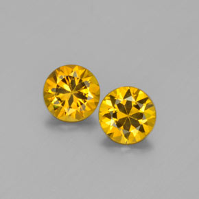 Gemas de granate de malí amarillo verdoso natural de  ct, corte redondo, VVS-VS