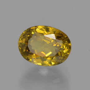 Pequeño granate Dorado verdoso natural de 1.11 ct, Corte Óvalo, VS