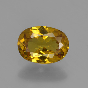 Pequeño granate Dorado verdoso natural de 0.71 ct, Corte Óvalo, VVS