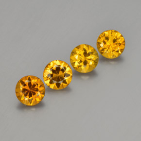 Gemas de Pequeño granate Naranja medio natural de 1.76 ct, Corte Redondo, VVS-VS
