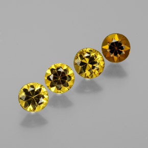 Gemas de Pequeño granate Verde dorado natural de  ct, Corte Redondo, VVS-VS