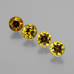 Gemas de Pequeño granate Verde dorado natural de  ct, Corte Redondo, VVS-VS