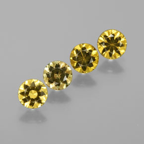 Gemas de Pequeño granate Verde dorado natural de  ct, Corte Redondo, VVS