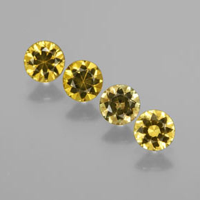 Gemas de Pequeño granate Verde dorado natural de  ct, Corte Redondo, VVS