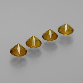 Gemas de Pequeño granate Dorado verdoso natural de  ct, Corte Redondo, VVS