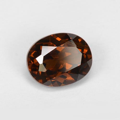 Granate de malí naranja rojizo oscuro natural de 1,65 ct, corte óvalo, VVS-VS