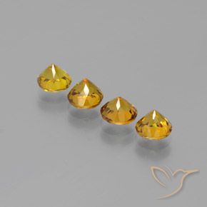 Gemas de Pequeño granate Naranja medio natural de 2.58 ct, Redondo, VVS