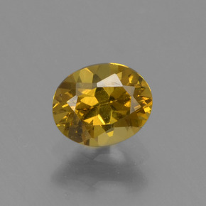 Pequeño granate Dorado verdoso natural de 0.54 ct, Corte Óvalo, VVS