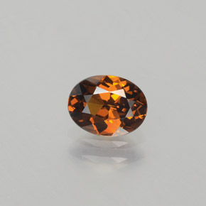Pequeño granate Naranja marrón natural de 0.87 ct, Corte Óvalo, VVS