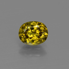 Pequeño granate Verde dorado natural de 0.73 ct, Corte Óvalo, VVS-VS