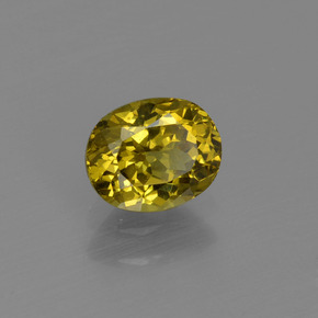 Pequeño granate Verde dorado natural de 0.73 ct, Corte Óvalo, VVS-VS