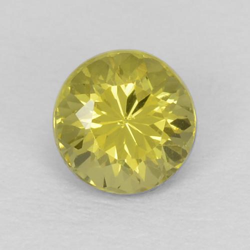 Pequeño granate Verde dorado natural de 0.33 ct, Corte Redondo, VVS-VS
