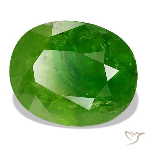 Granate de malí verde natural de 17,61 ct, corte óvalo, SI-I1