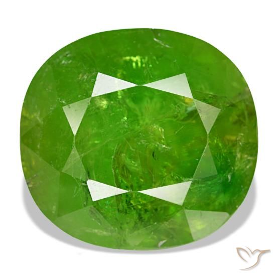 Granate de malí verde natural de 19,12 ct, corte cojín, SI-I1