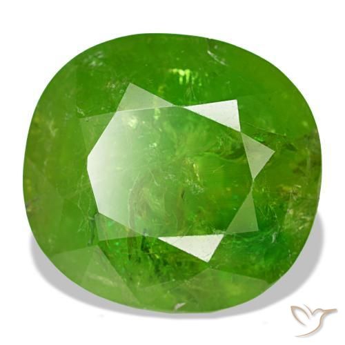 Granate de malí verde natural de 19,12 ct, corte cojín, SI-I1