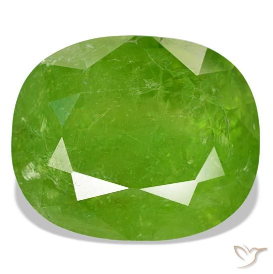 Granate de malí verde de 24,80 ct, cojín, SI-I1