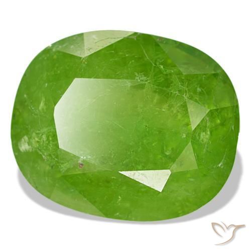 Granate de malí verde natural de 24,80 ct, corte cojín, SI-I1