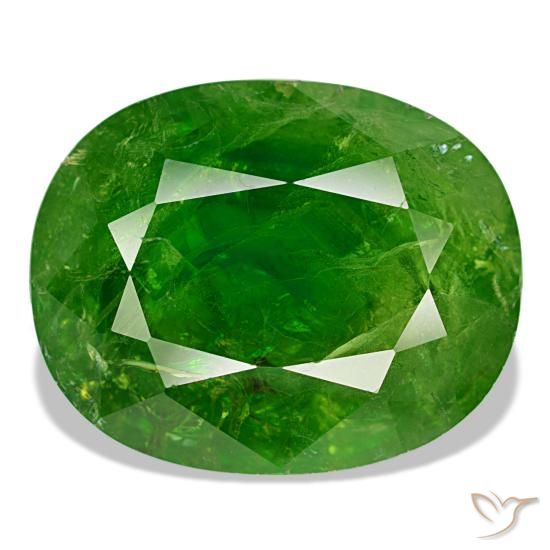 Granate de malí verde natural de 15,82 ct, corte óvalo, SI-I1