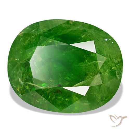 Granate de malí verde natural de 15,82 ct, corte óvalo, SI-I1