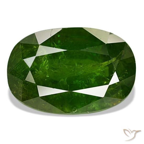 Granate de malí verde natural de 11,48 ct, corte óvalo, SI-I1